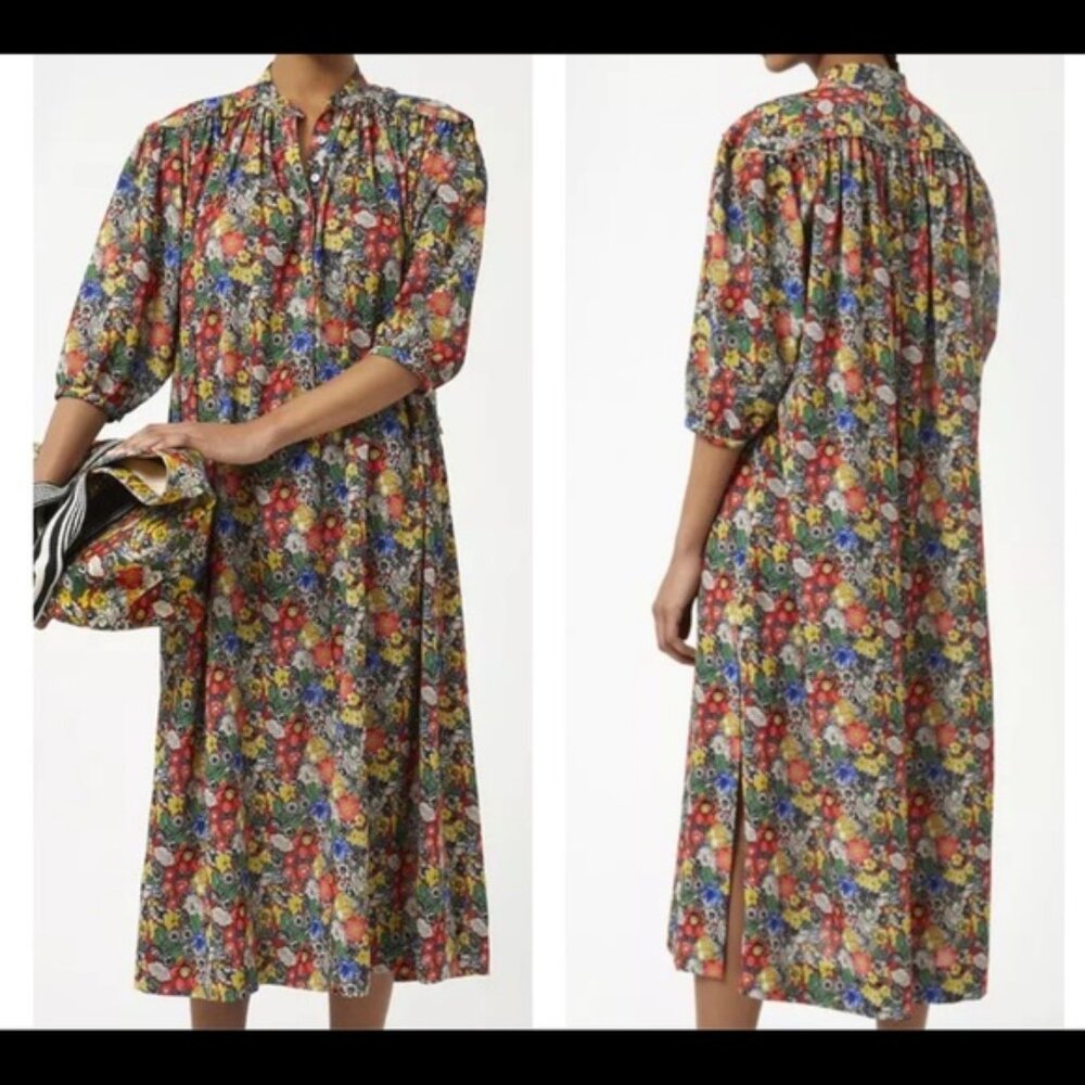 Rebecca Minkoff Tina Tie Waist Floral Midi Dress